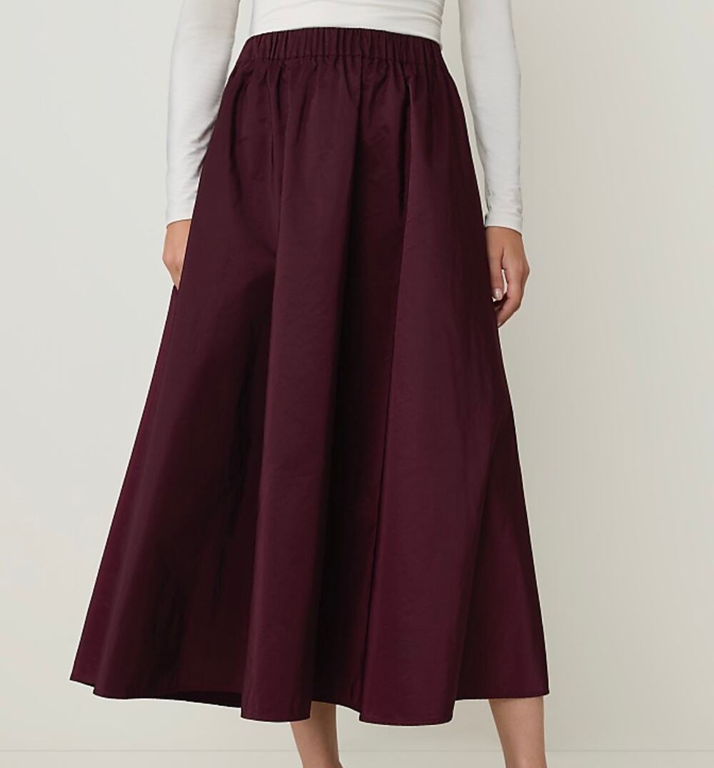 New Ann Taylor Full Midi Skirt in Taffeta sz small $159